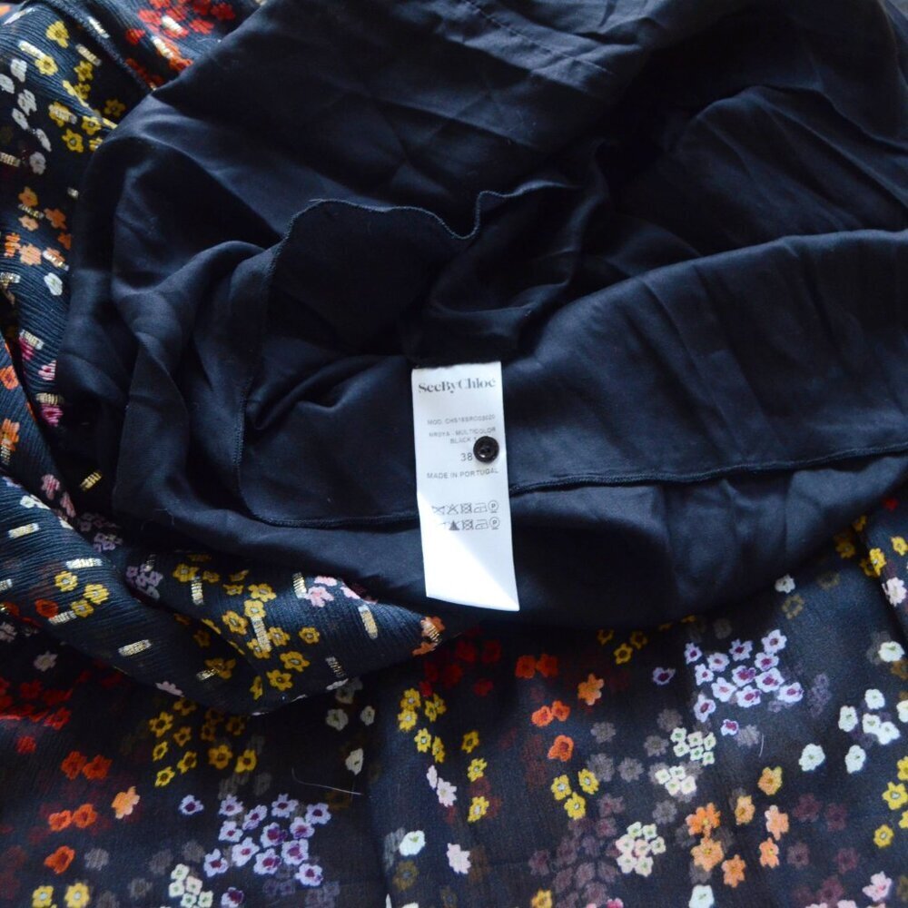 See by Chloé Multi-Coloured Floral Printed Dress Size 38 US S - Picture 13 of 15